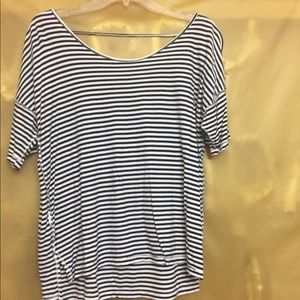 Old navy blue and white blouse